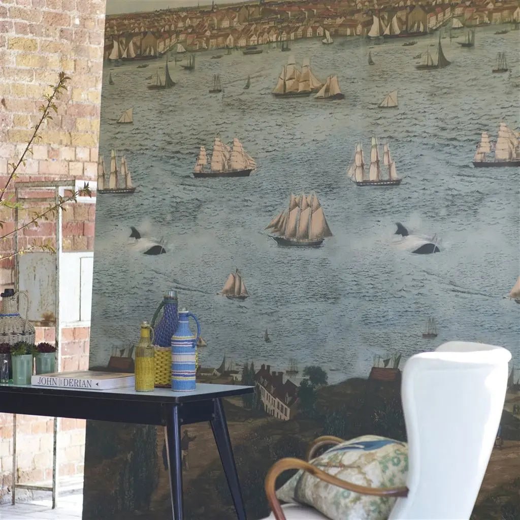 Seaport Wallpaper - Ocean - John Derian - PJD6009/01 - Premier Wallcovering