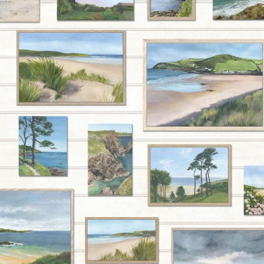 Seascape Wallpaper - Ivory - Osborne & Little - W7681-01 - Premier Wallcovering