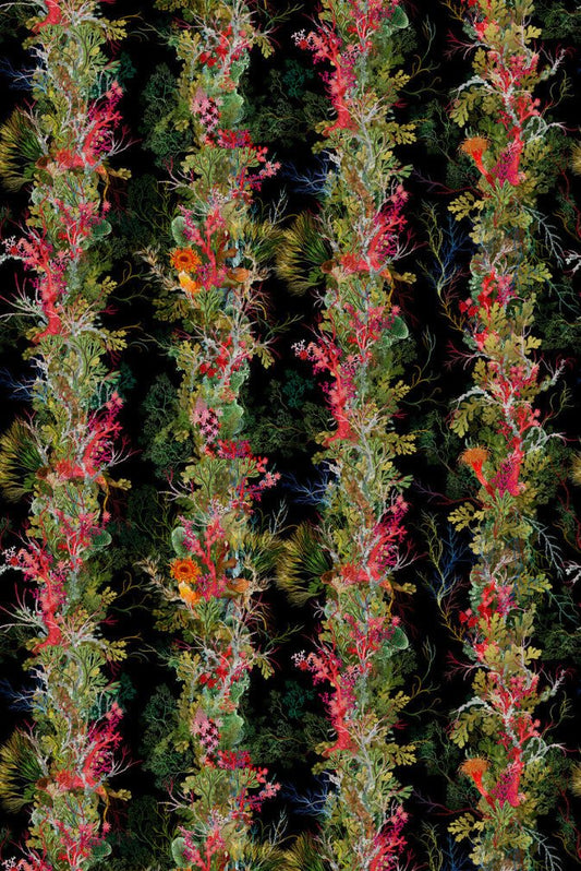 Seaweed Column Wallpaper - Black - Timorous Beasties - SSC/SCOL/STCB/01 - Premier Wallcovering