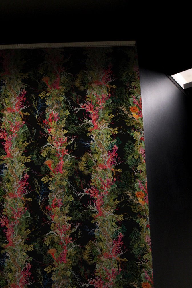 Seaweed Column Wallpaper - Black - Timorous Beasties - SSC/SCOL/STCB/01 - Premier Wallcovering