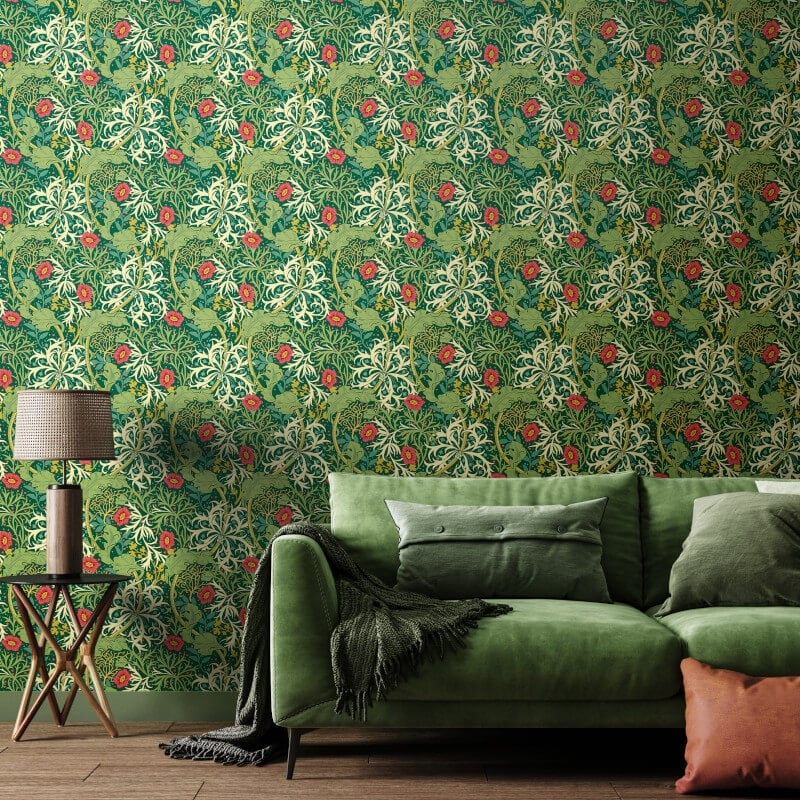 Seaweed Garden Wallpaper - Emerald - Hoopla Walls - HWA1108W - Premier Wallcovering