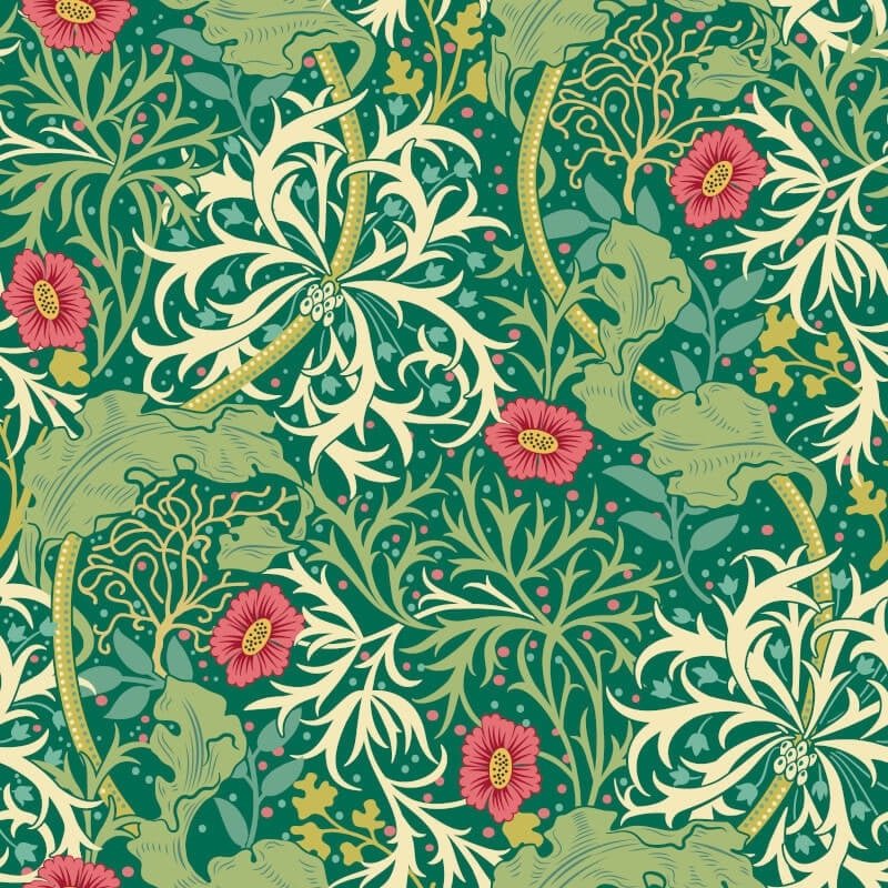 Seaweed Garden Wallpaper - Emerald - Hoopla Walls - HWA1108W - Premier Wallcovering