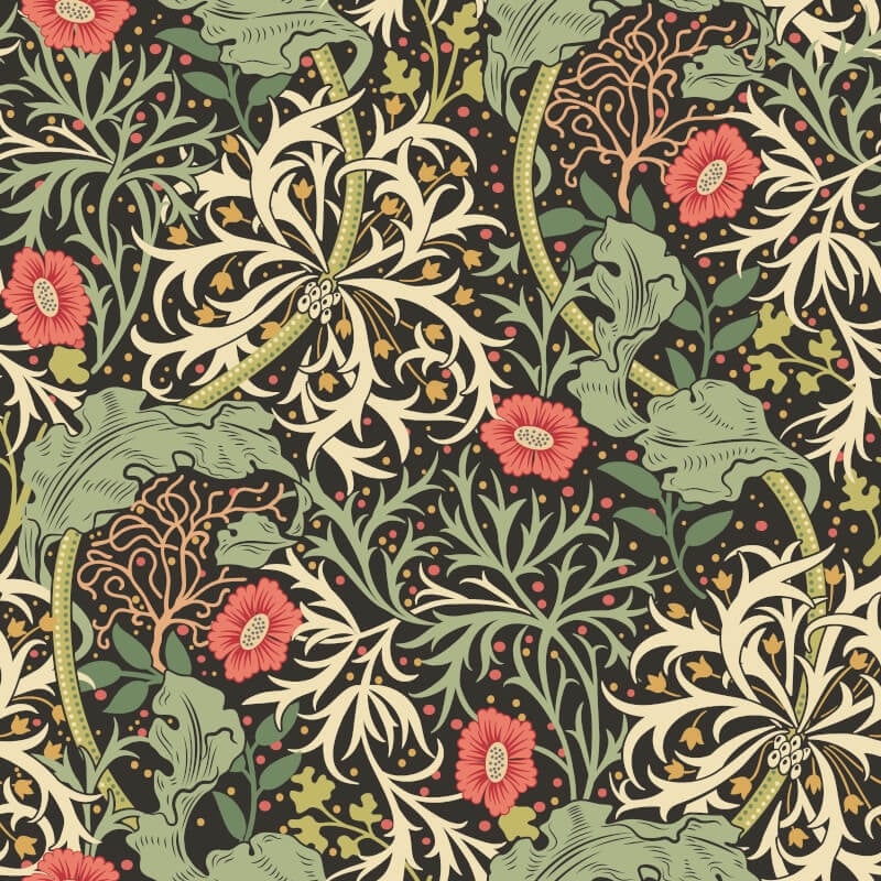 Seaweed Garden Wallpaper - Slate Mix - Hoopla Walls - HWA1107W - Premier Wallcovering