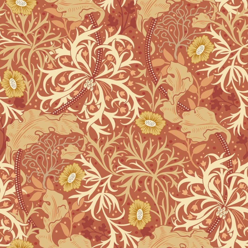Seaweed Garden Wallpaper - Amber - Hoopla Walls - HWA1110W - Premier Wallcovering