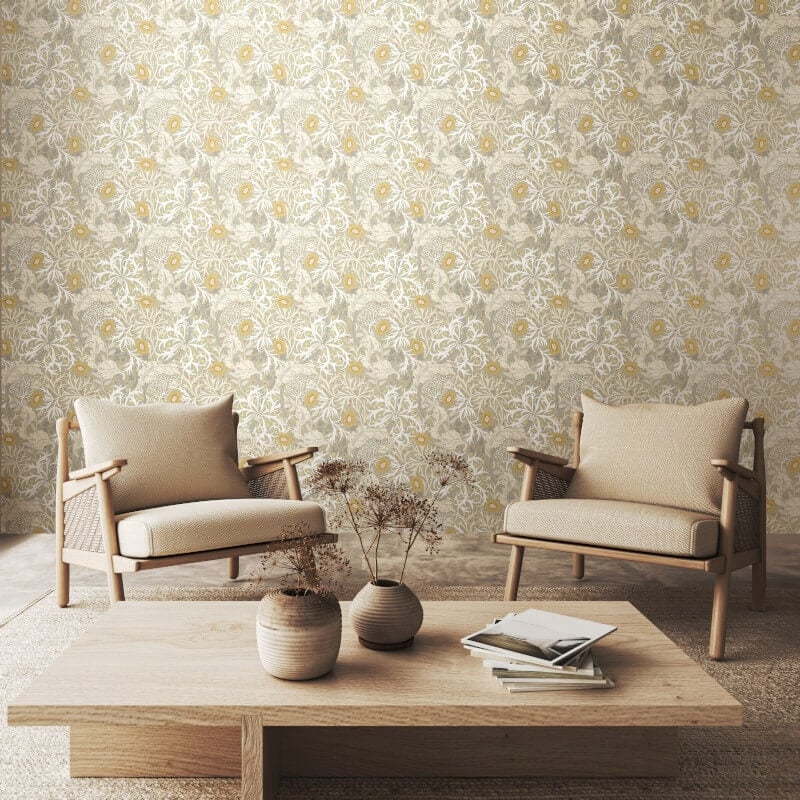 Seaweed Garden Wallpaper - Fossil Grey - Hoopla Walls - HWA1105W - Premier Wallcovering