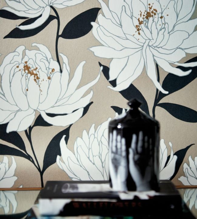 Sebal Wallpaper - Earth/Silver - HSAW112129 - Harlequin - Premier Wallcovering