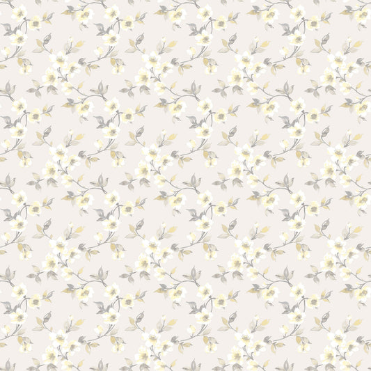 Secret Garden Anemone Mini Wallpaper - Grey / Yellow - Galerie - G78486 - Premier Wallcovering