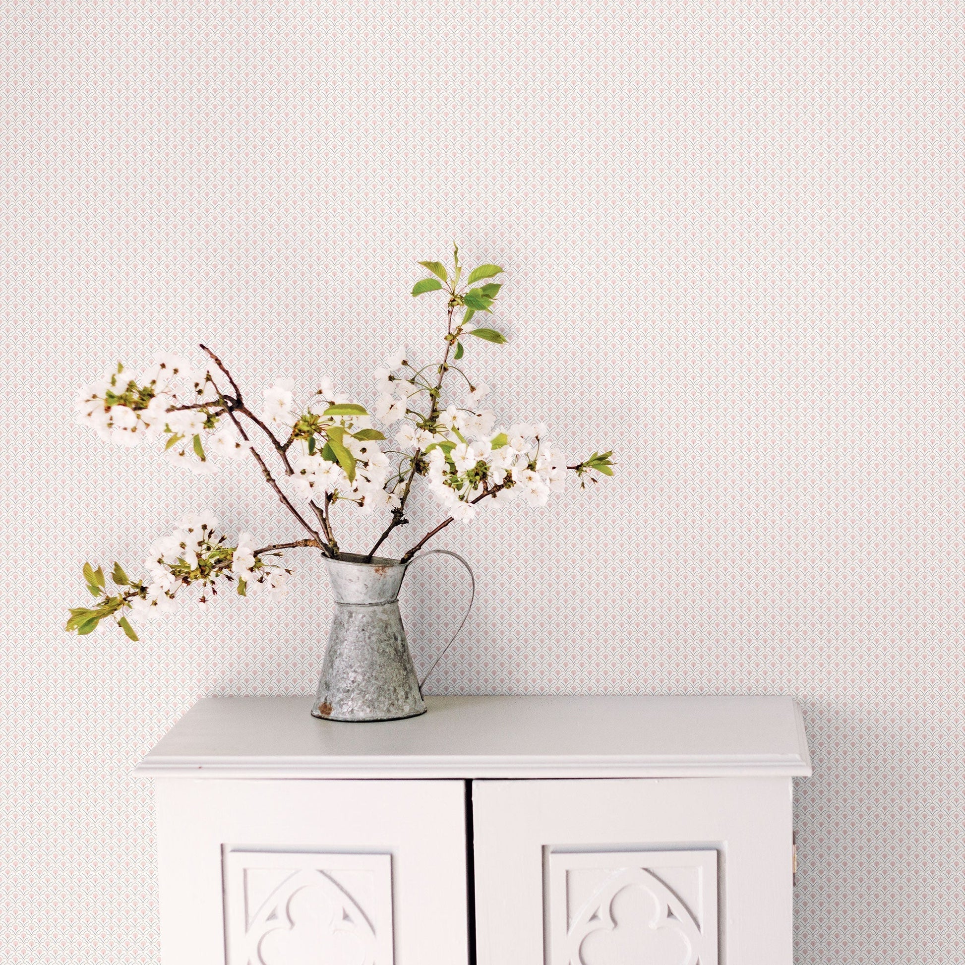 Secret Garden Secret Scallop Wallpaper - Pink / Grey - Galerie - G78515 - Premier Wallcovering
