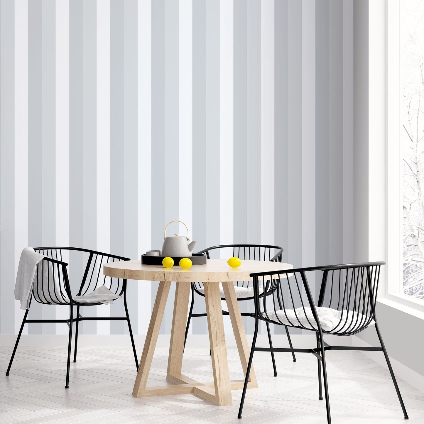 Secret Garden Secret Stripe Wallpaper - Grey - Galerie - G78519 - Premier Wallcovering