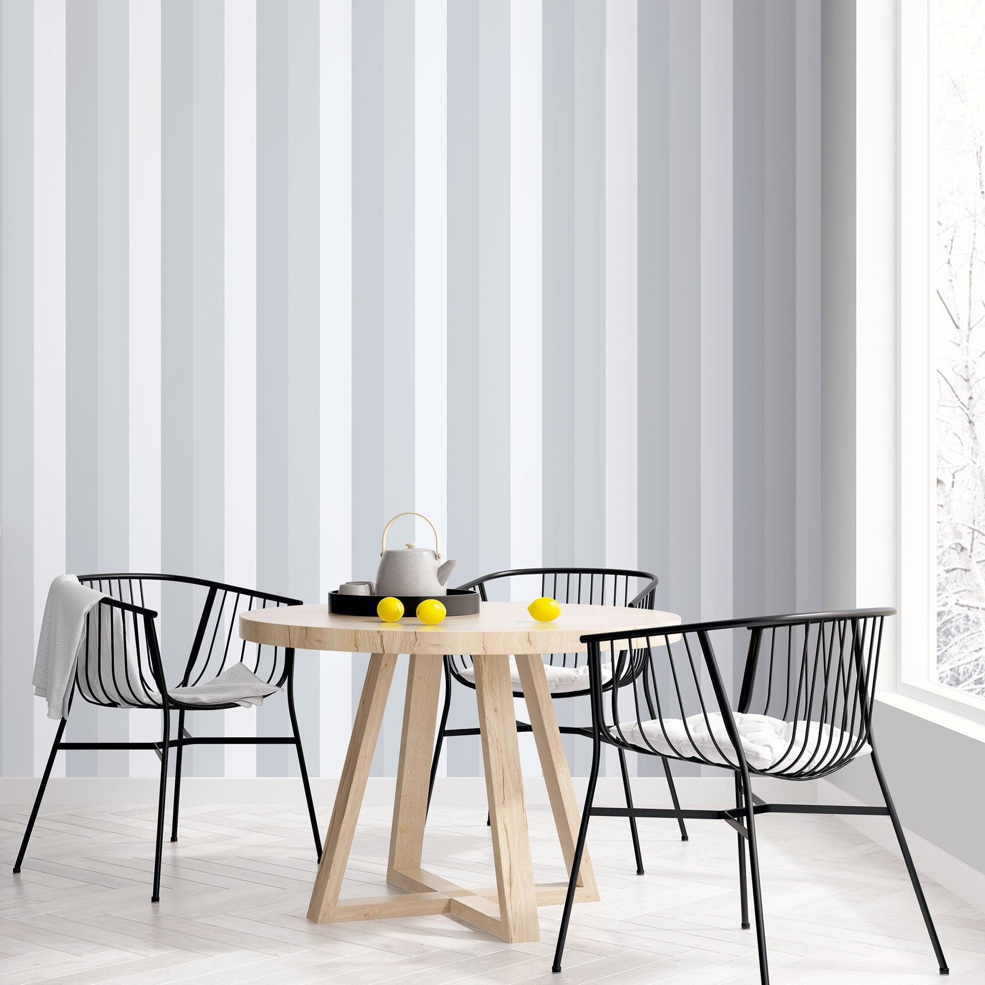 Secret Garden Secret Stripe Wallpaper - Grey - Galerie - G78519 - Premier Wallcovering