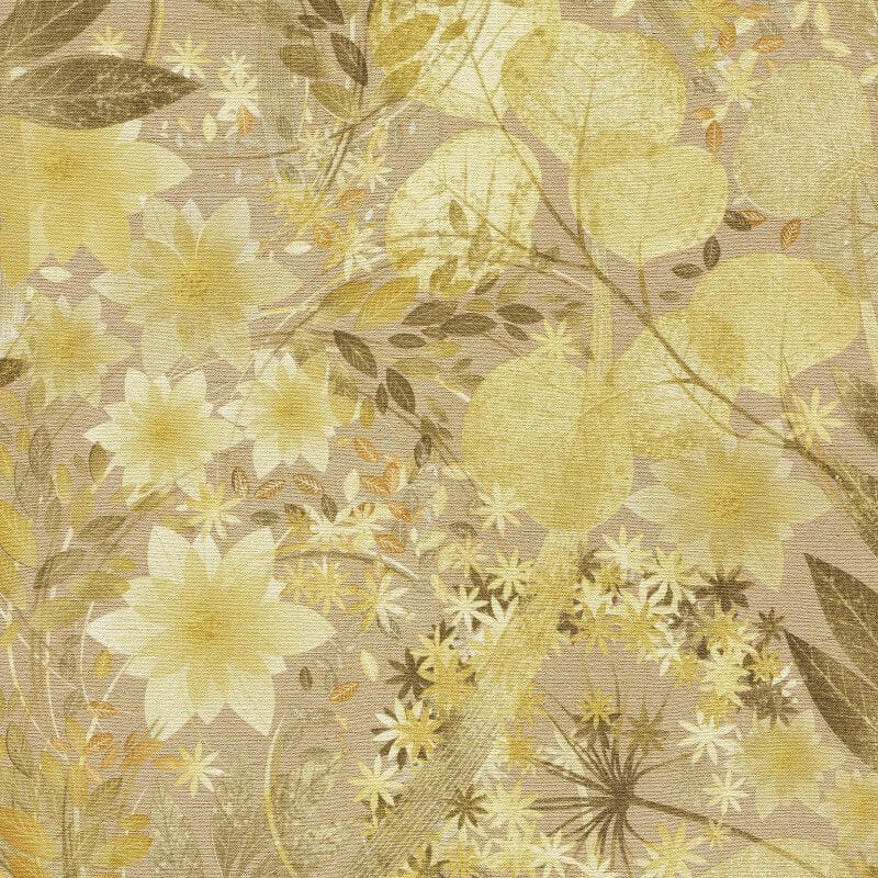 Secret Grove Floral Wallpaper - Deep Ochre - Erismann - 10506 - 20 - Premier Wallcovering