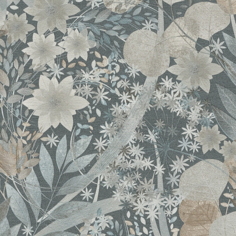 Secret Grove Floral Wallpaper - Navy - Erismann - 10506 - 44 - Premier Wallcovering