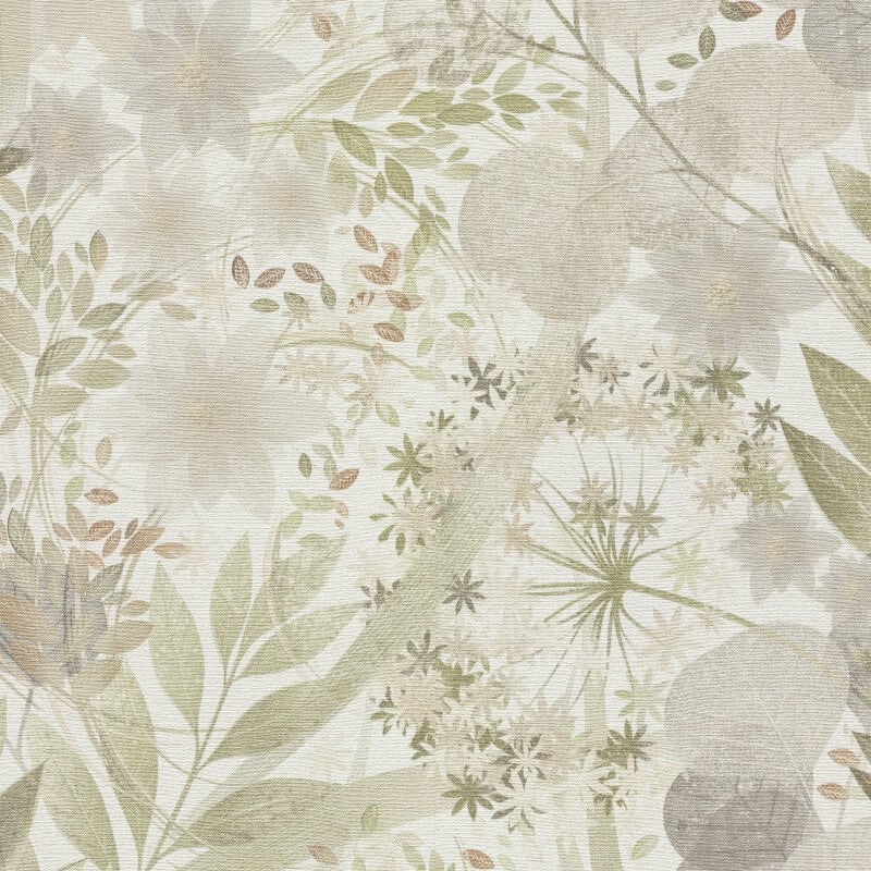 Secret Grove Floral Wallpaper - Green - Erismann - 10506 - 35 - Premier Wallcovering