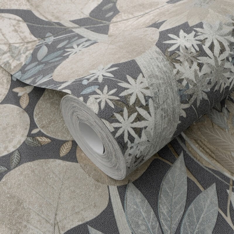 Secret Grove Floral Wallpaper - Navy - Erismann - 10506 - 44 - Premier Wallcovering