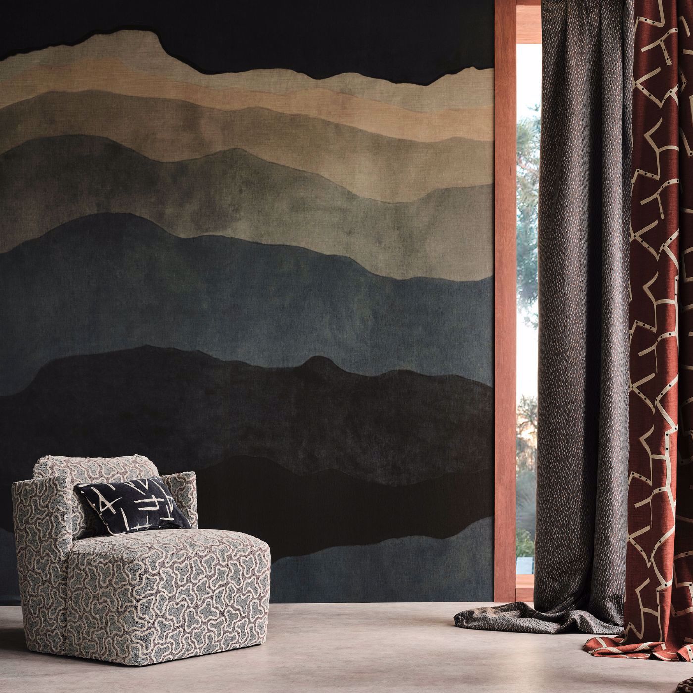 Sedimentary Mural Wallpaper - Midnight - Harlequin - HDMW113327 - Premier Wallcovering