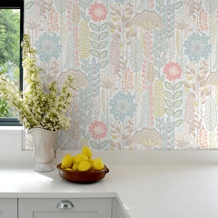 Seedheads Wallpaper - Pastel Haze - Ohpopsi - IKA50133W - Premier Wallcovering