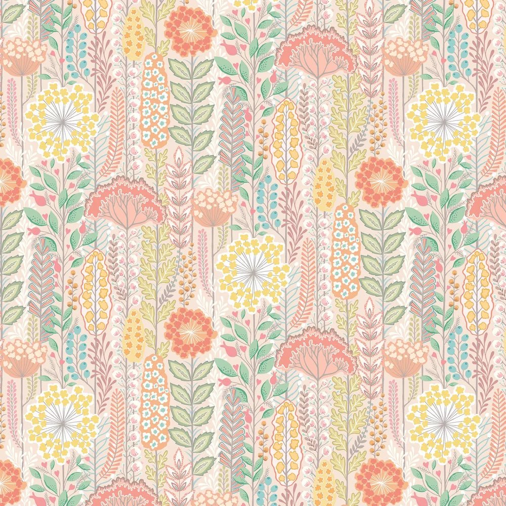 Seedheads Wallpaper - Ballet Slipper - Ohpopsi - IKA50132W - Premier Wallcovering