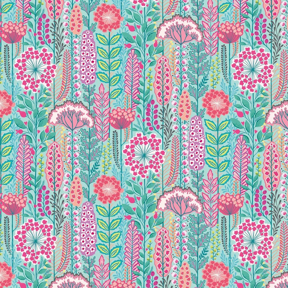 Seedheads Wallpaper - Raspberry Sky - Ohpopsi - IKA50129W - Premier Wallcovering