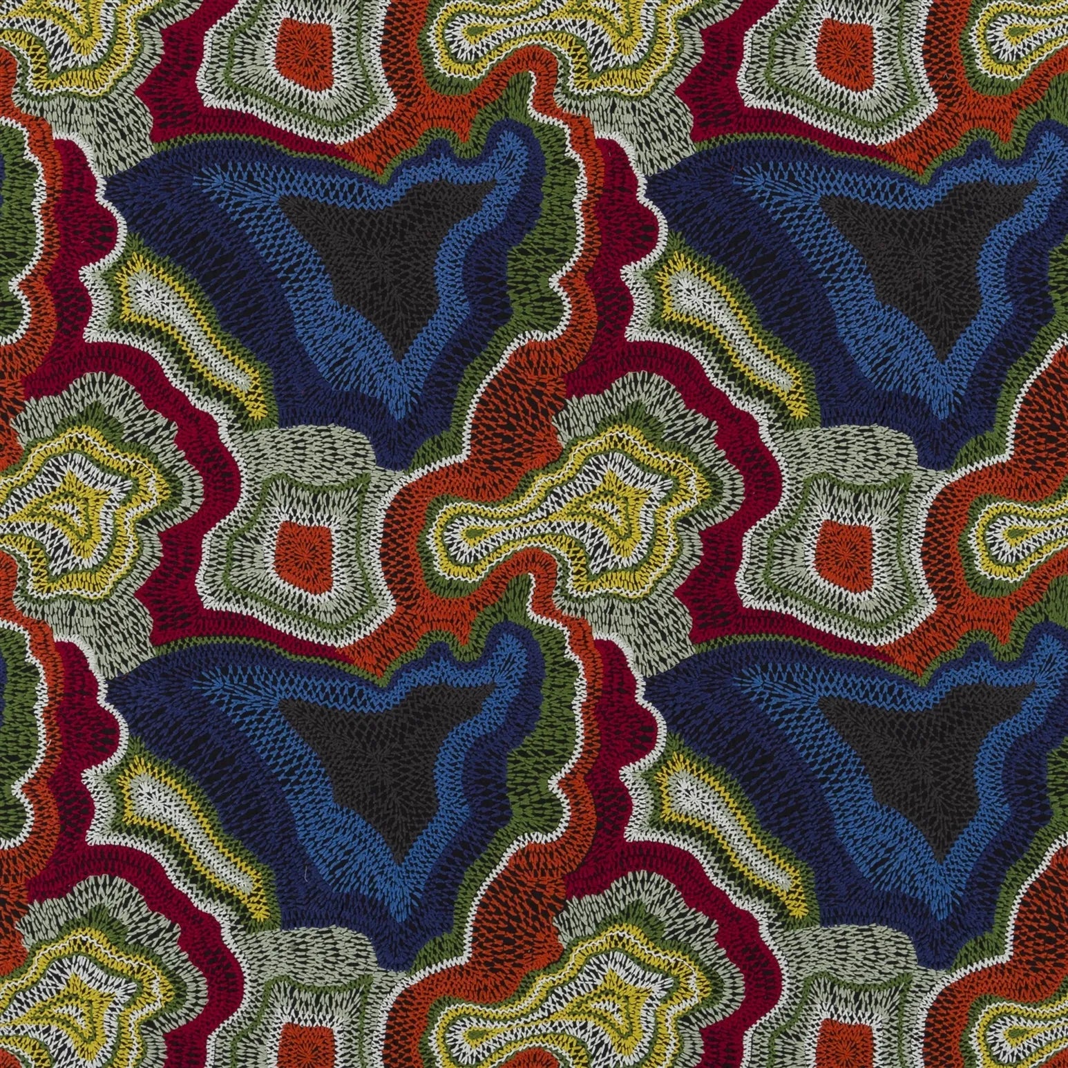 Seigaiha Loca Fabric - Oscuro - Christian Lacroix - FCL7094/01 - Premier Wallcovering
