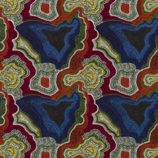 Seigaiha Loca Fabric - Oscuro - Christian Lacroix - FCL7094/01 - Premier Wallcovering