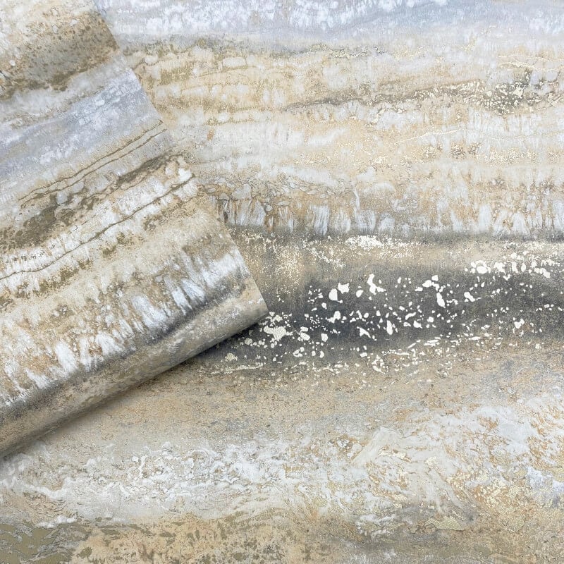 Semper Vertical Marble Metallic Wallpaper - Gold - Muriva - 189502 - Premier Wallcovering