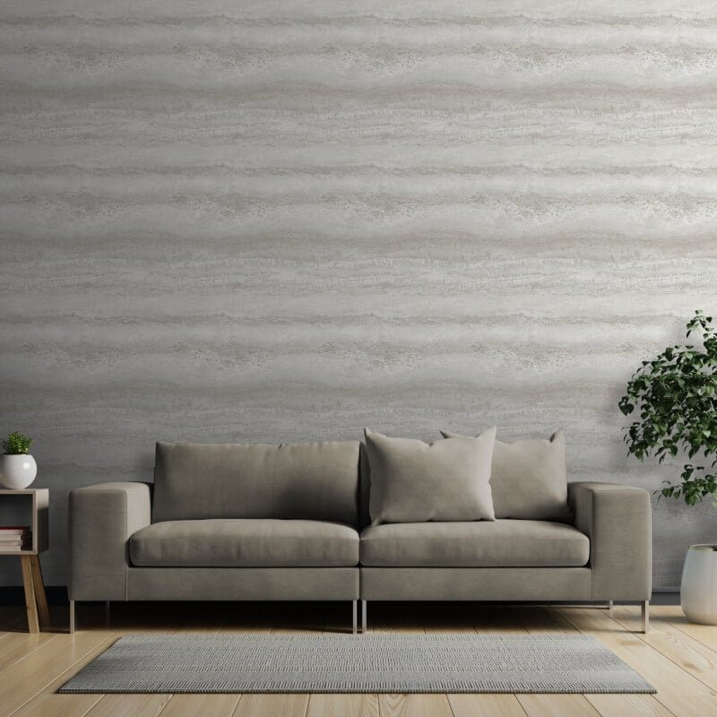 Semper Vertical Marble Metallic Wallpaper - Greige - Muriva - 189506 - Premier Wallcovering