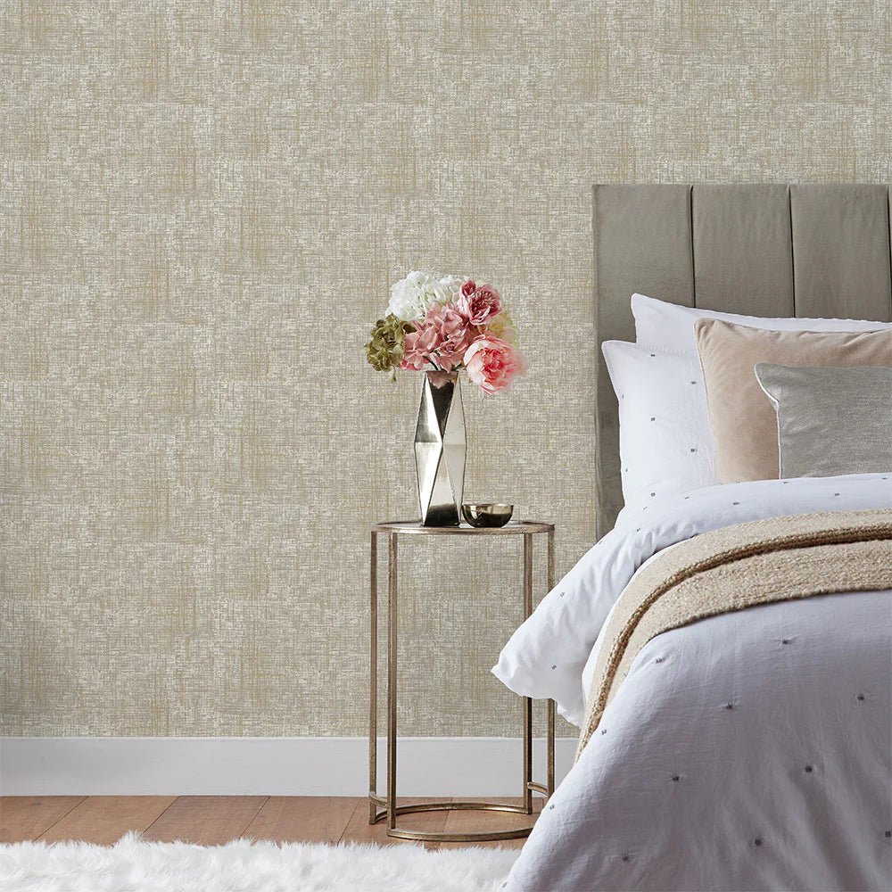 Serafina Vinyl Wallpaper - Champagne - Furn - SERAFIN/WP1/CHP - Premier Wallcovering