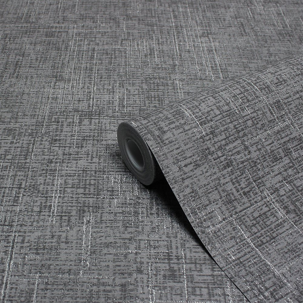 Serafina Vinyl Wallpaper - Charcoal - Furn - SERAFIN/WP1/CHA - Premier Wallcovering