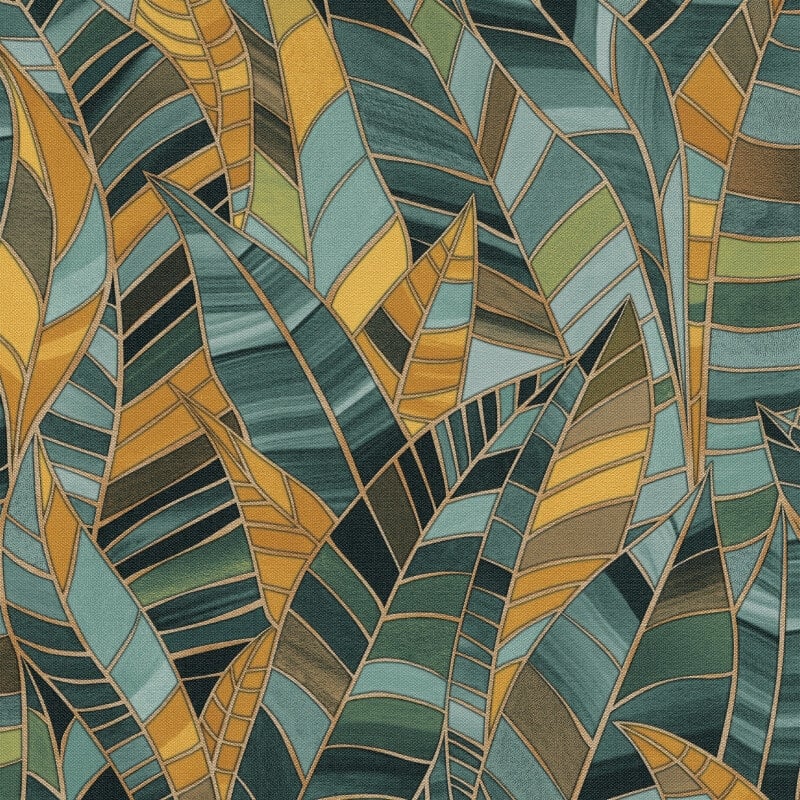 Serenade Leaf Metallic Wallpaper - Green - Elle Decoration - 10446 - 19 - Premier Wallcovering
