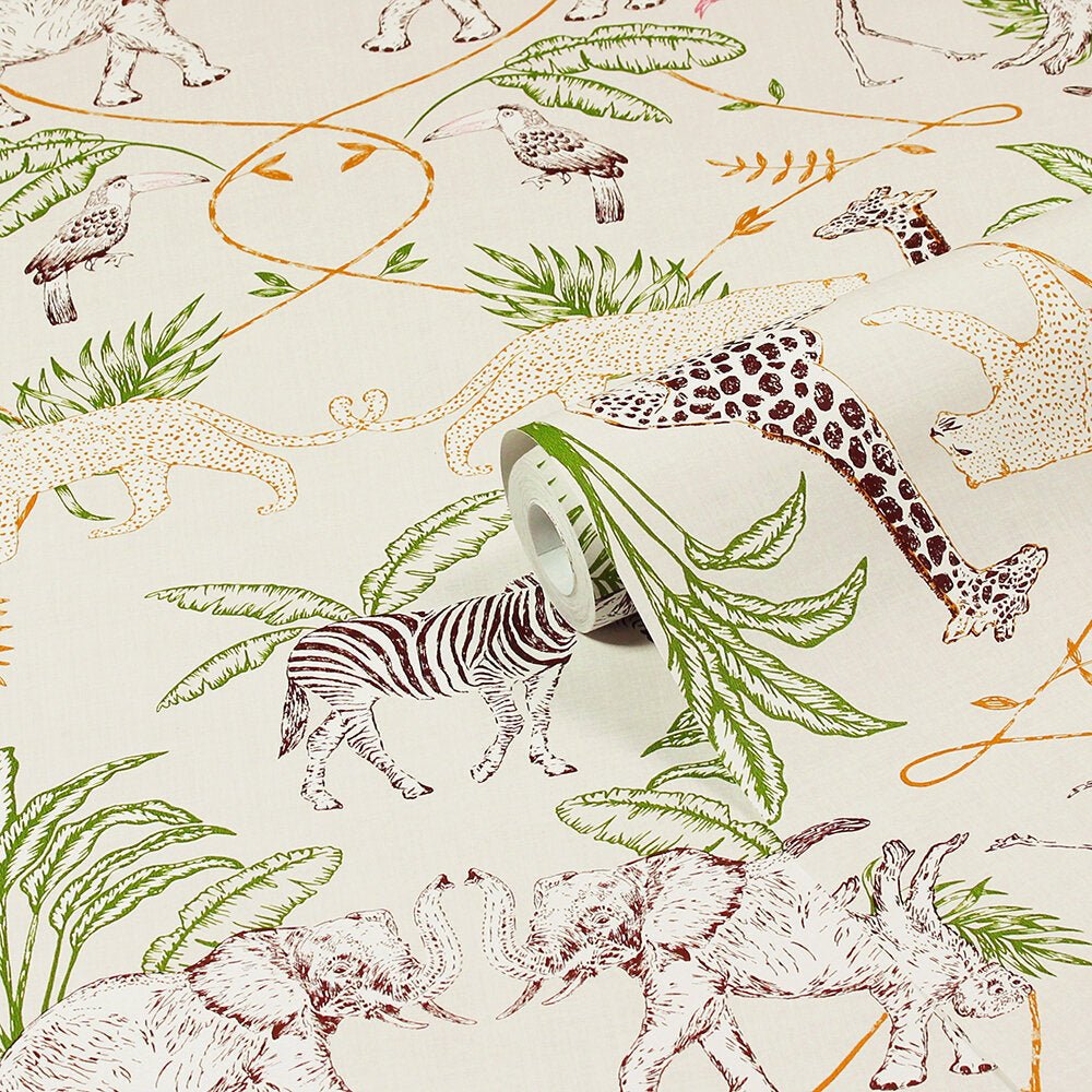 Serengeti Wallpaper - Natural - Furn - SERENGET/WP1/NAT - Premier Wallcovering