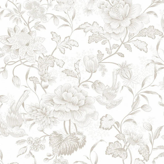 Serenity Wallpaper - Soft Truffle and Vintage Cream - LAN100111 - Lucie Annabel - Premier Wallcovering