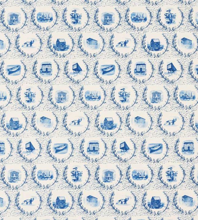 Set The Scene Fabric - Royal Blue - Christopher Farr Cloth - CFF225 - 14 - Premier Wallcovering