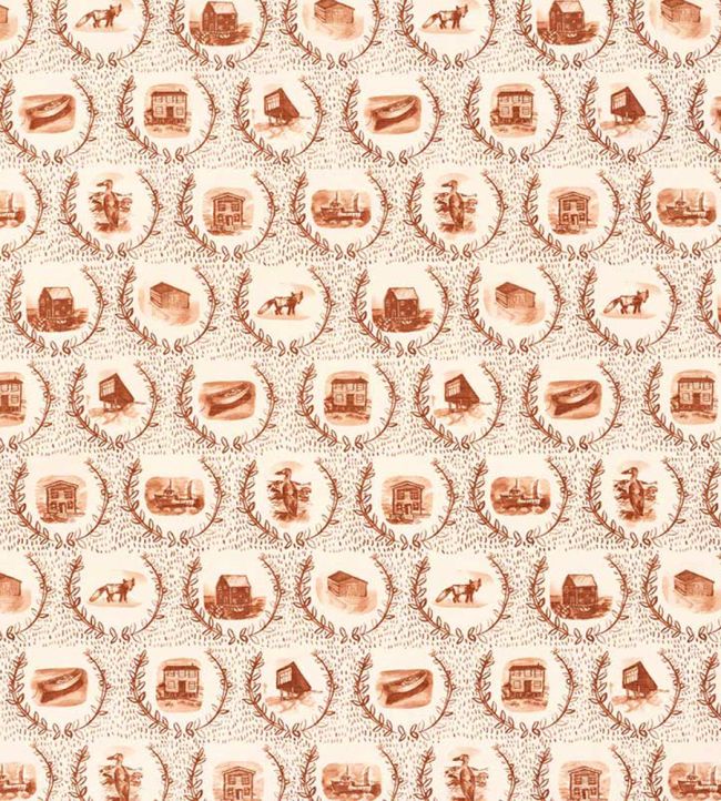 Set The Scene Fabric - Terracotta - Christopher Farr Cloth - CFF225 - 12 - Premier Wallcovering