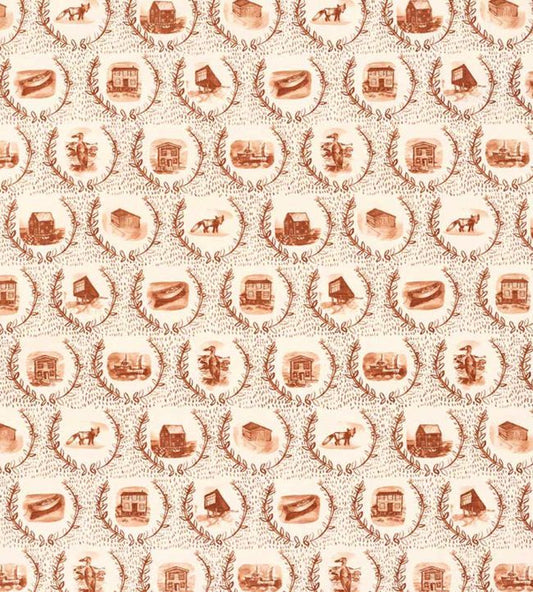 Set The Scene Fabric - Terracotta - Christopher Farr Cloth - CFF225 - 12 - Premier Wallcovering