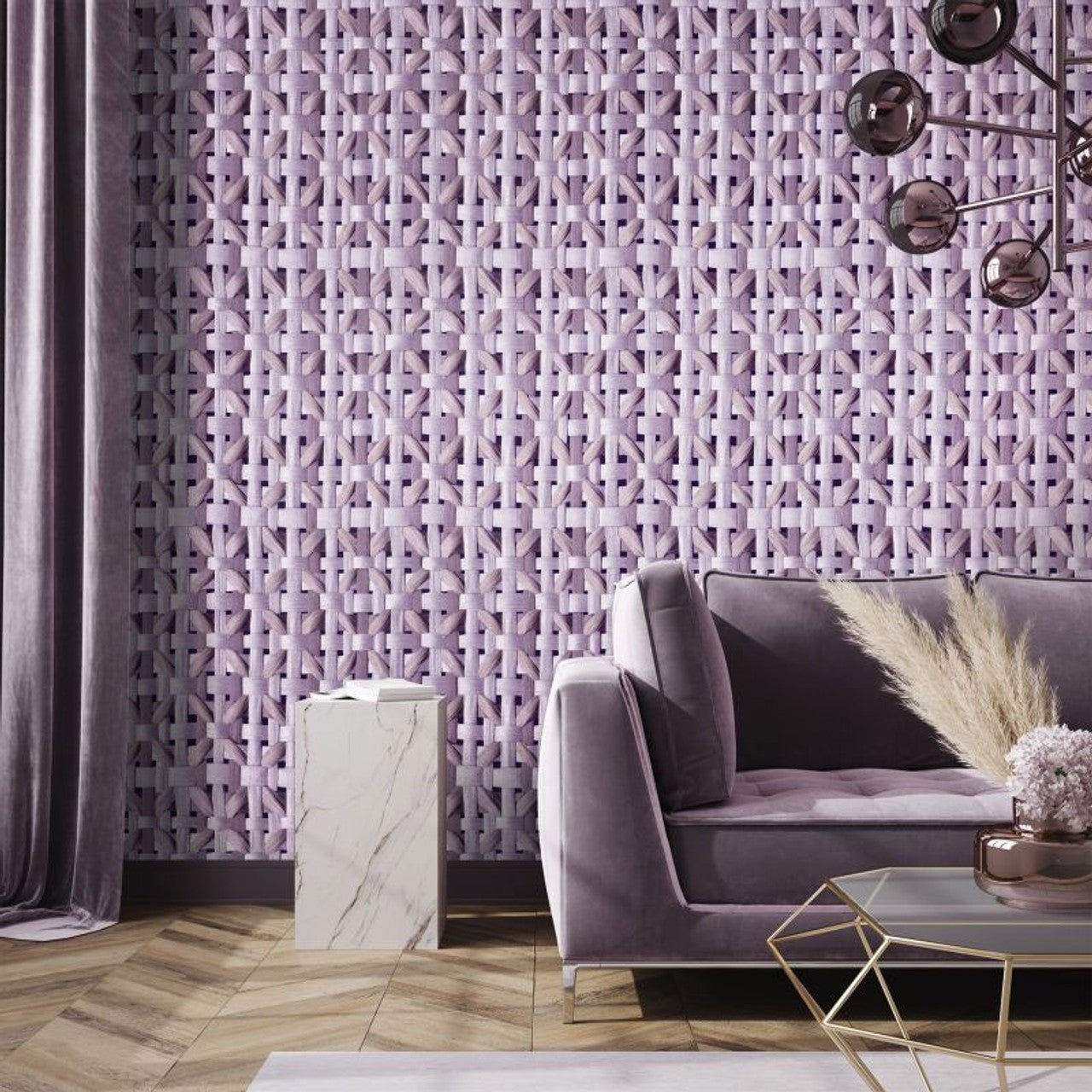 Seta Pepper Wallpaper - Lavender - Hohenberger - 65336 - Premier Wallcovering