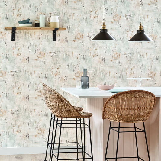 Sgraffito Wallpaper - Orchre - Villa Nova - W629/01 - Premier Wallcovering