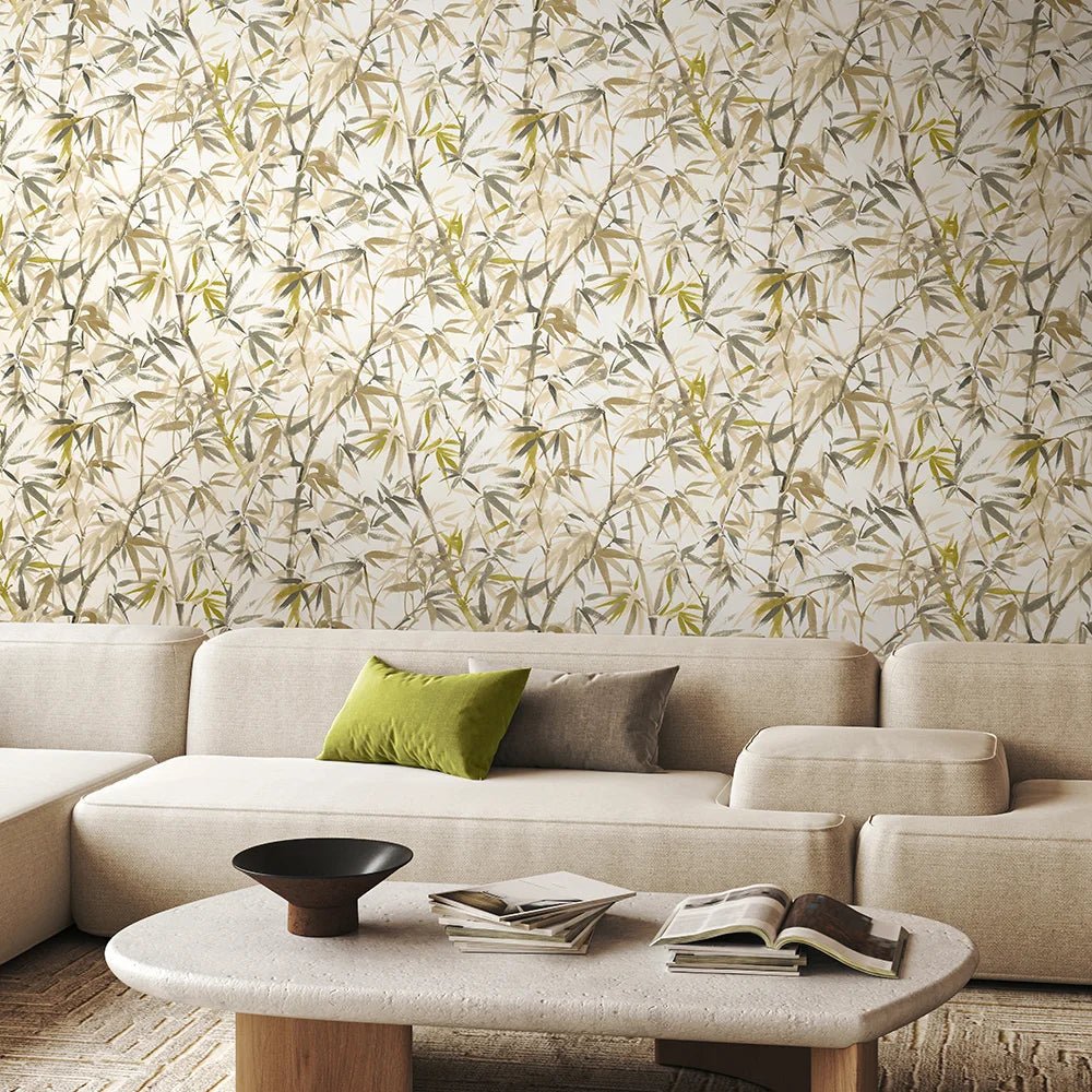 Shadow Bamboo Wallpaper - Oyster Mix - Ohpopsi - HAN50113W - Premier Wallcovering