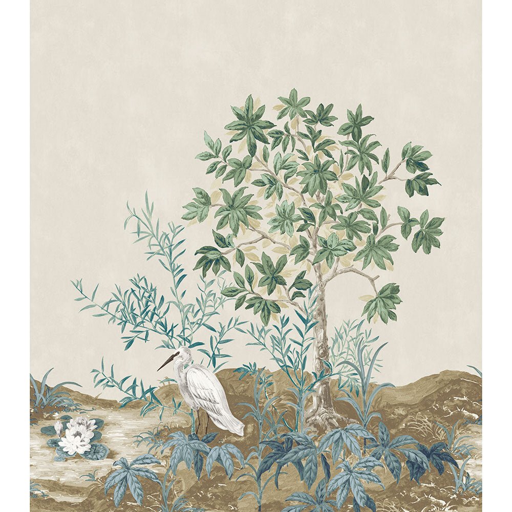 Shangri - La Mural Wallpaper - Cream - Timothy Wilman - TW2499 - Premier Wallcovering