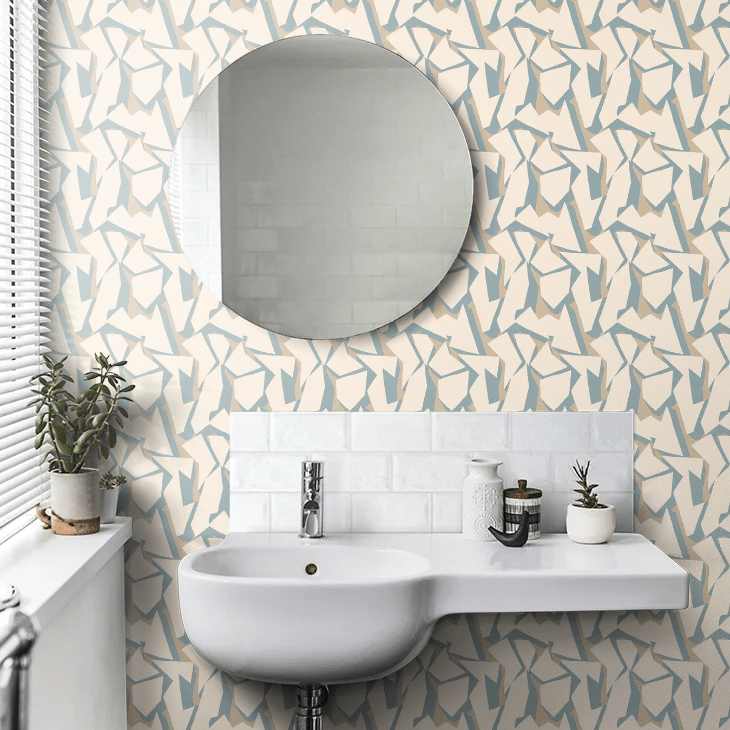 Shatter Wallpaper - Soft Petrol - Ohpopsi - FRA50110W - Premier Wallcovering