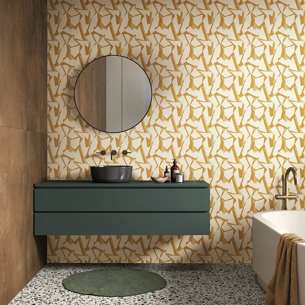 Shatter Wallpaper - Ochre - Ohpopsi - FRA50112W - Premier Wallcovering