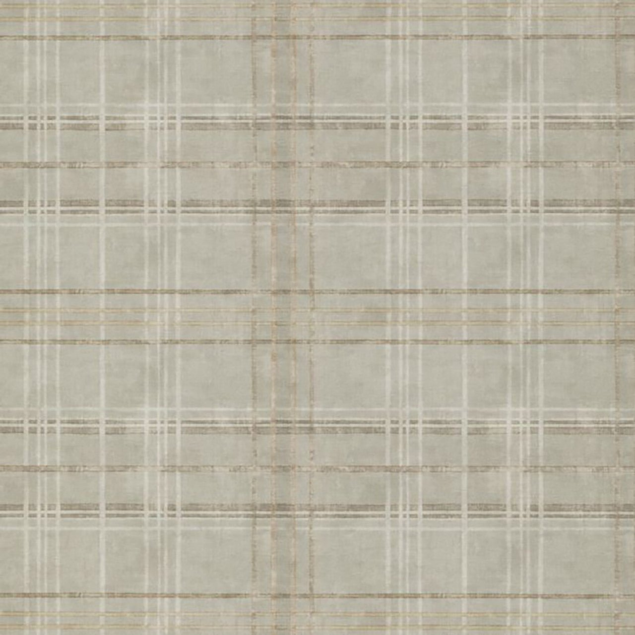 Shetland Plaid Wallpaper - Woodsmoke - Mulberry Home - FG086/A15 - Premier Wallcovering