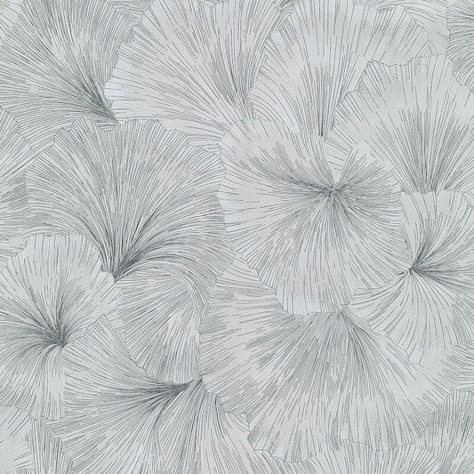 Shine Floral Leaf Metallic Wallpaper - Grey - Erismann - 10373 - 10 - Premier Wallcovering