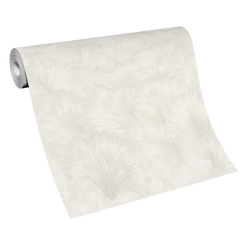 Shine Floral Leaf Metallic Wallpaper - Beige - Erismann - 10373 - 26 - Premier Wallcovering