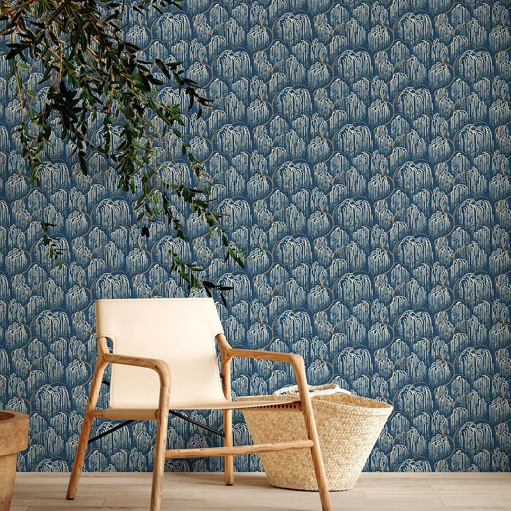 Shizu Wallpaper - Cobalt - Ohpopsi - HAN50139W - Premier Wallcovering
