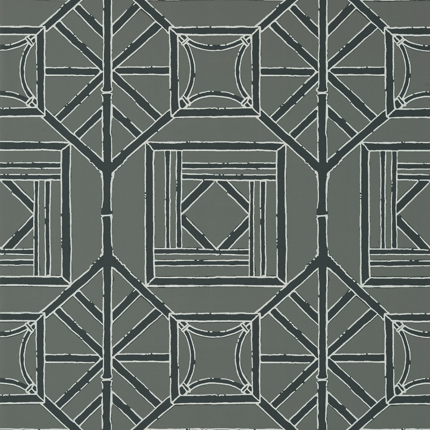 Shoji Panel Wallpaper - Grey - Thibaut - T75520 - Premier Wallcovering