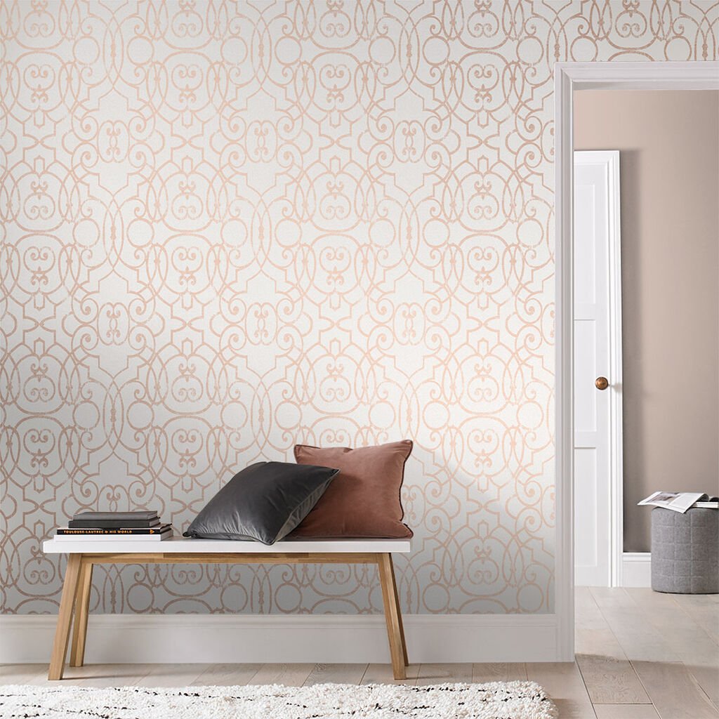 Shoji Wallpaper - Blossom & Rose Gold - Graham & Brown - 105236 - Premier Wallcovering