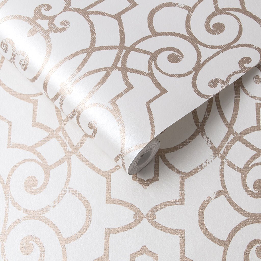 Shoji Wallpaper - Blossom & Rose Gold - Graham & Brown - 105236 - Premier Wallcovering