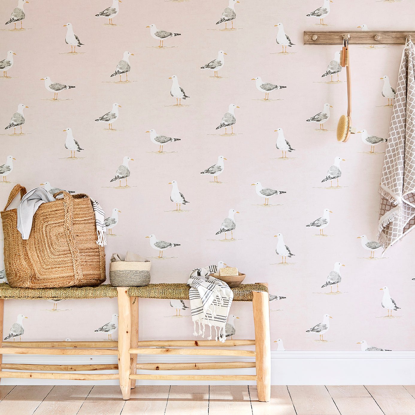 Shore Birds Wallpaper - Blush - Sanderson - DCOA216562 - Premier Wallcovering