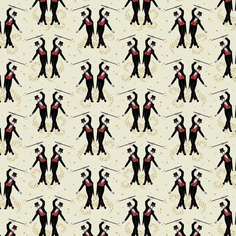 Showboys Wallpaper - Cream & Red - The Graduate Collection - ST1SHOWBOYCREAMRED - Premier Wallcovering