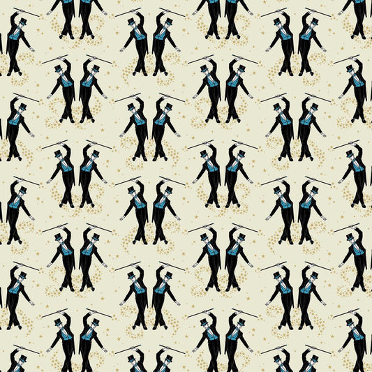 Showboys Wallpaper - Cream & Blue - The Graduate Collection - ST1SHOWBOYCREAMBLU - Premier Wallcovering